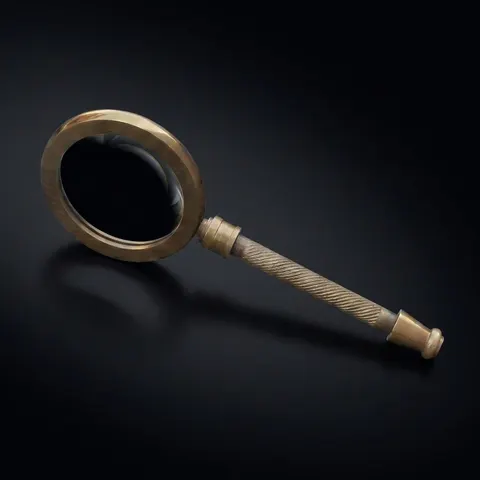 All-Brass Handheld Magnifier 2.75" with Ergonomic Handle view 1