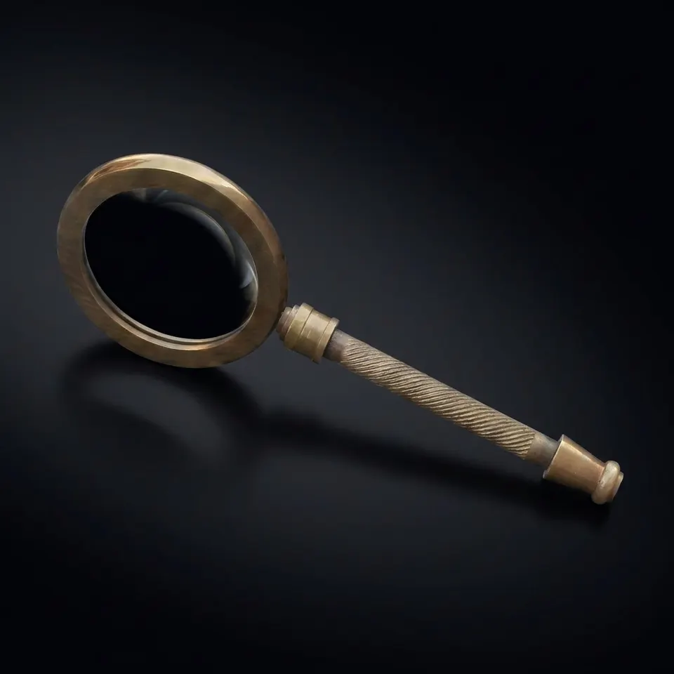 All-Brass Handheld Magnifier 2.75" with Ergonomic Handle view 1