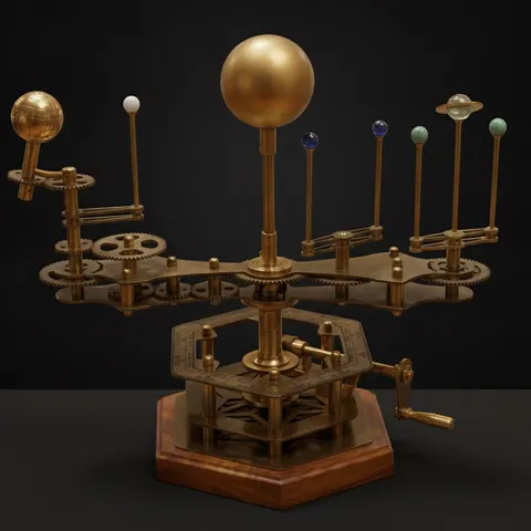 Rustic Brass Solar System Orrery, Museum Model view 1