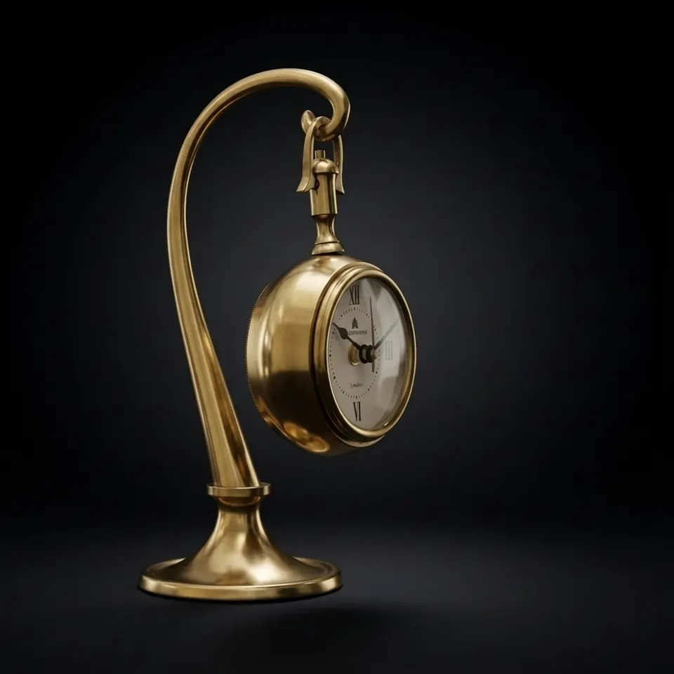 Brass Desk Clock with Detachable Watch