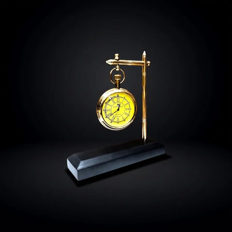 Hanging Brass Desk Clock, Bond Street London Dial