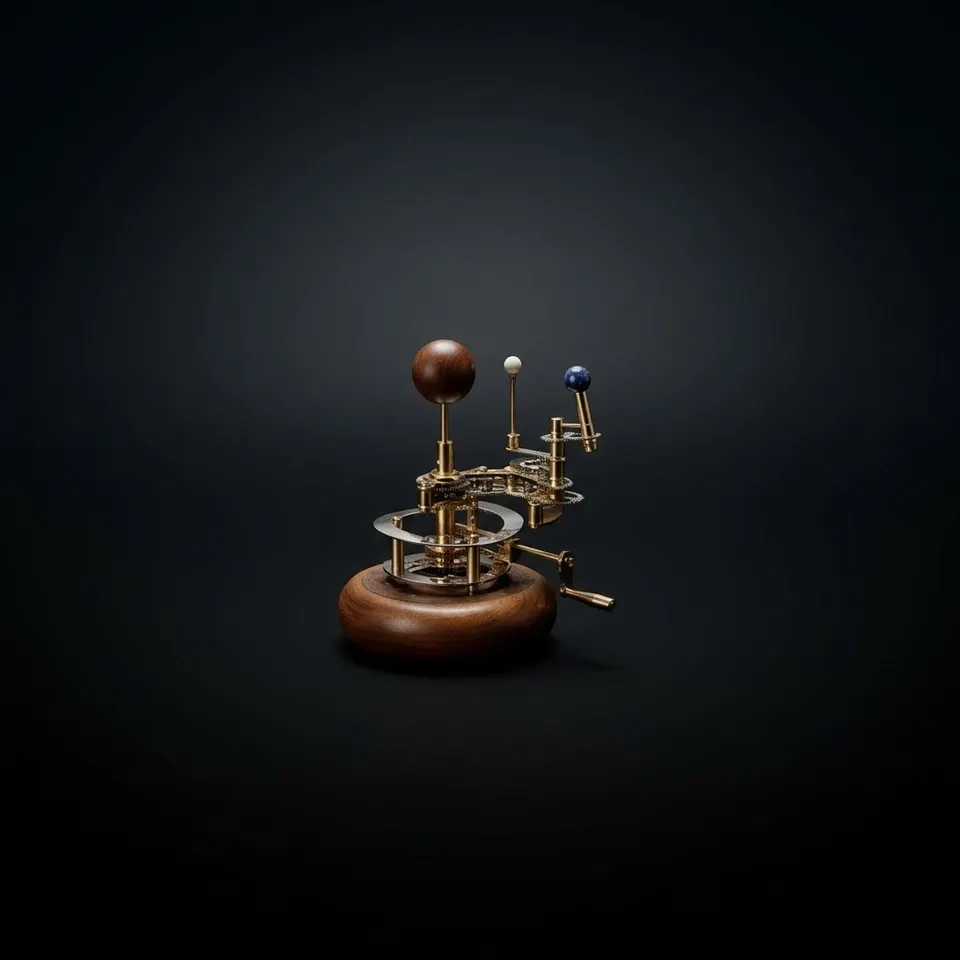 Royal-Finish Brass Solar System Orrery, Shelf