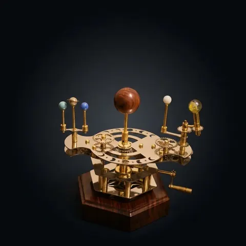 French Antique-Style Brass Orrery, Shelf Model view 1