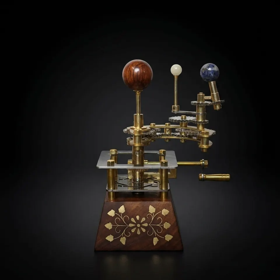 Brass Solar System Orrery, Classic Antique Finish