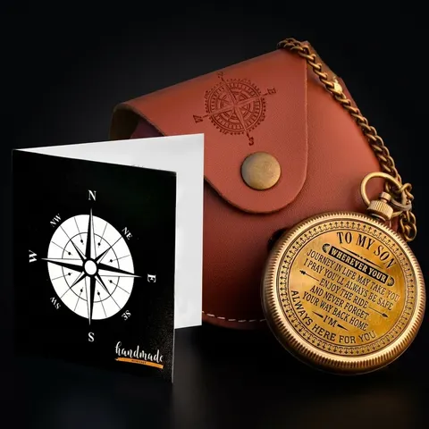 To My Son Compass, Leather Case view 1