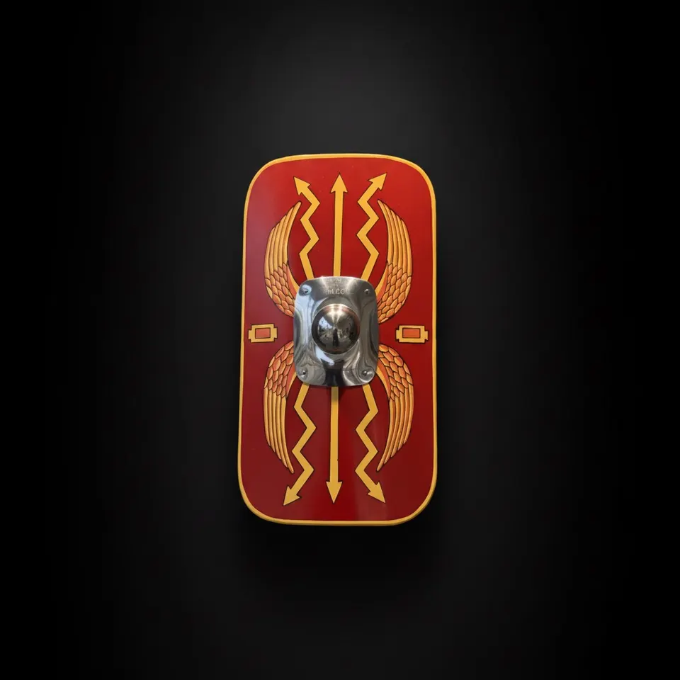 Roman Scutum Steel Shield with Legionnaire Gladiator Wall Décor