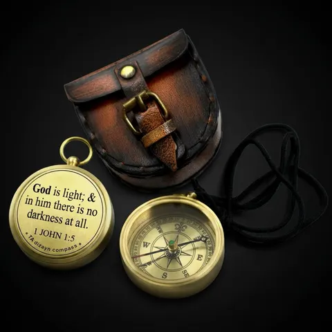 John 1:5 Compass, Leather Case view 1