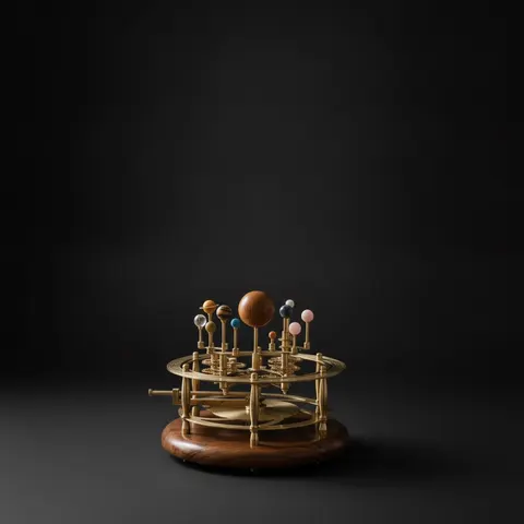 Vintage-Style Brass Solar System Orrery, Museum view 1