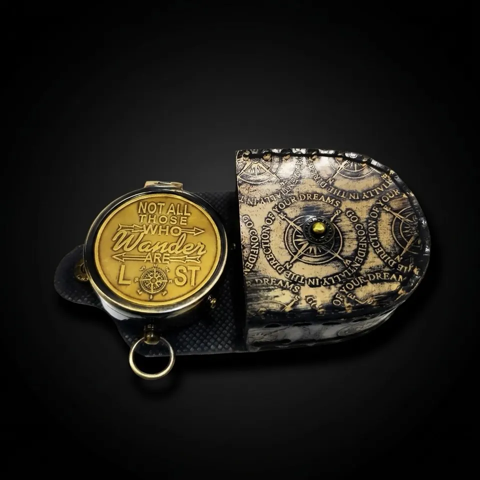 Motivational Compass, Leather Case