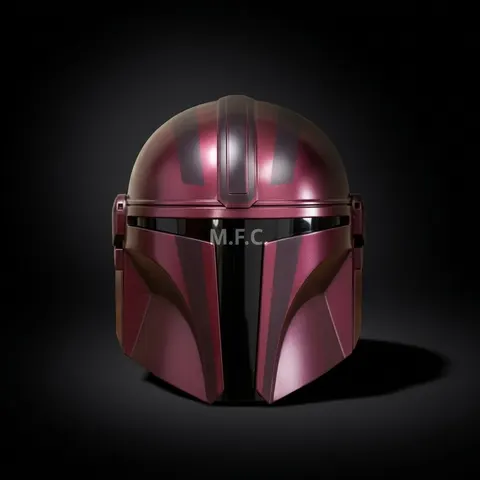 Mandalorian Custom Red Beskar Helmet — Cosplay Armor view 1
