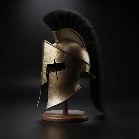 Spartan King Leonidas Helmet — Steel Greek Warrior view 1