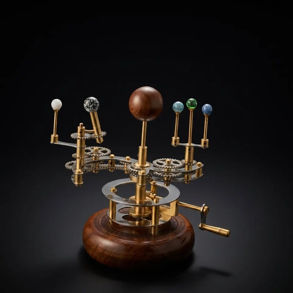 Brass Solar System Orrery, Shelf Display