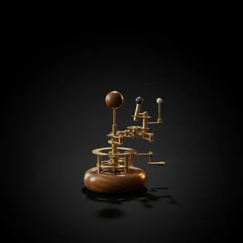 Brass Solar System Orrery, Shelf Display view 1