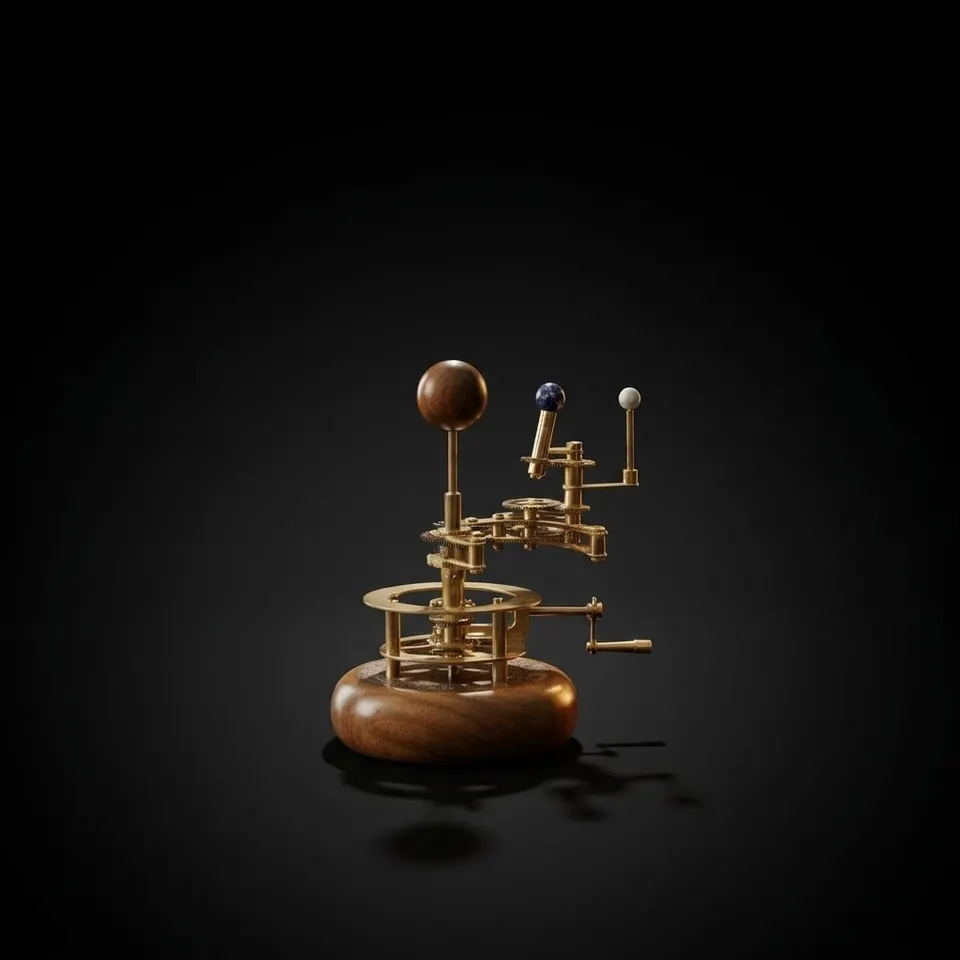 Brass Solar System Orrery, Shelf Display