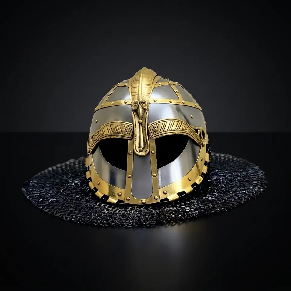 Viking Gjermundbu Helmet with Chainmail and Padding