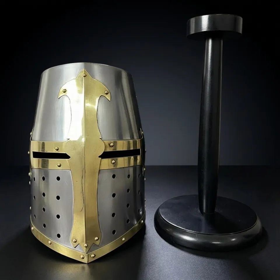 Crusader Helmet — Brass Trim Knights Templar Reenactment