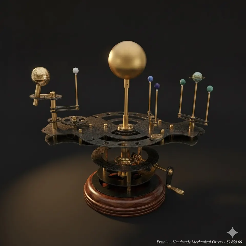Brass Solar System Orrery, Museum Display
