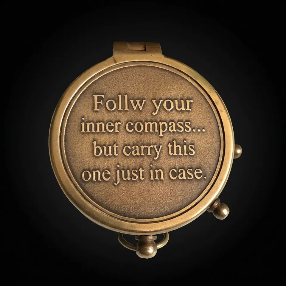 Motivational Compass, Leather Case