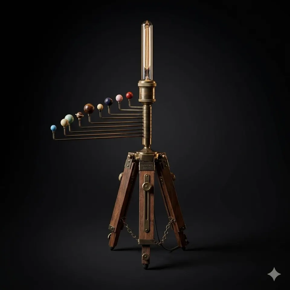 Cosmos Tripod Stand, Lamp with Solar System, Astronomical Lamp, Tripod Lamp