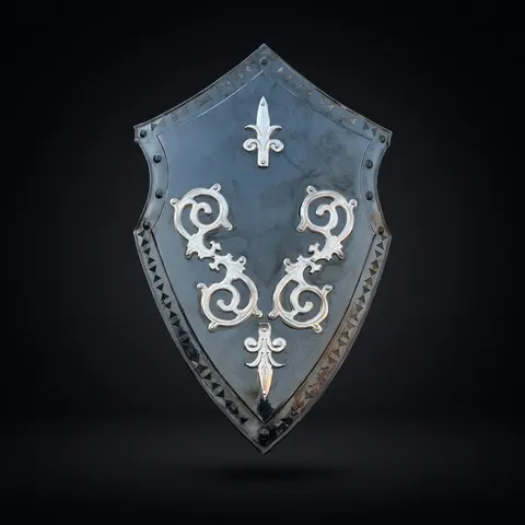 Templar Knight Stainless Steel Shield with LARP Cosplay Décor view 1