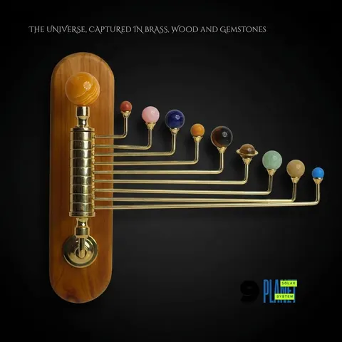 Wall Mount Solar System, with Semi-Precious Stones view 1