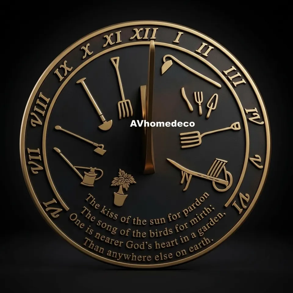 Brass Garden Sundial Engraved Quote