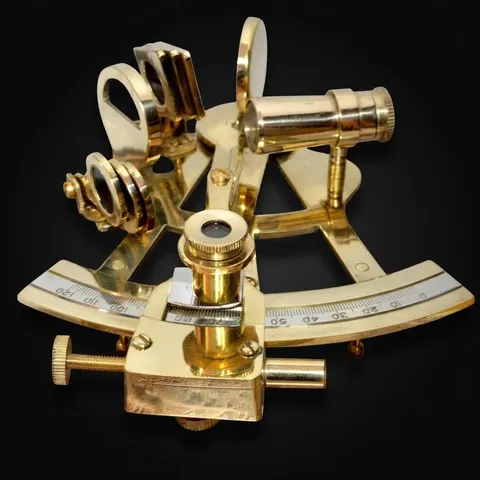 Polished Brass Compact Sextant without Case view 1