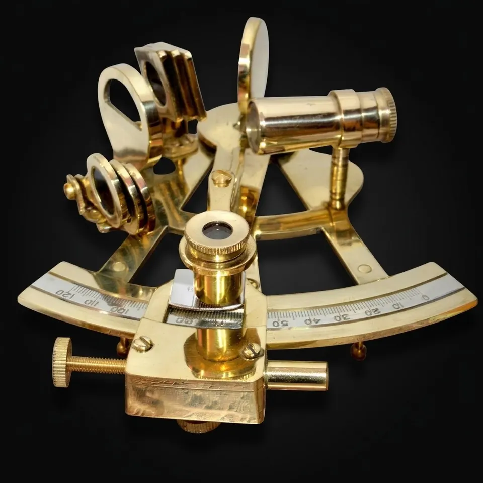 Polished Brass Compact Sextant without Case