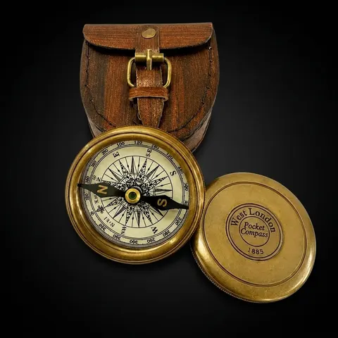 West London Reproduction Compass, Leather Case view 1