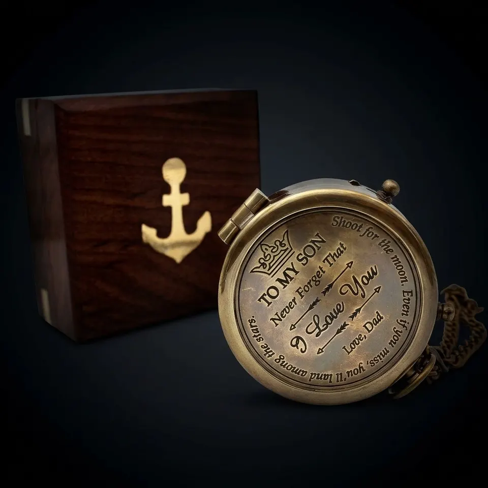 To My Son Compass, Wooden Box