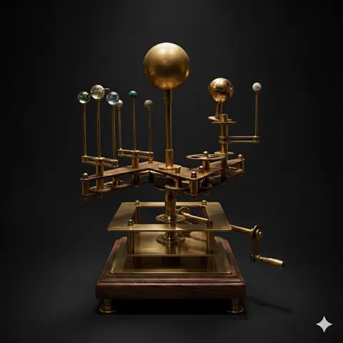 Brass Solar System Orrery, Museum Display view 1