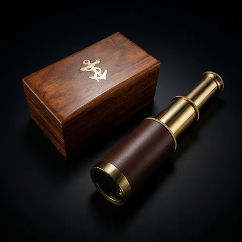 Brass Spyglass Telescope 6" for Kids view 1