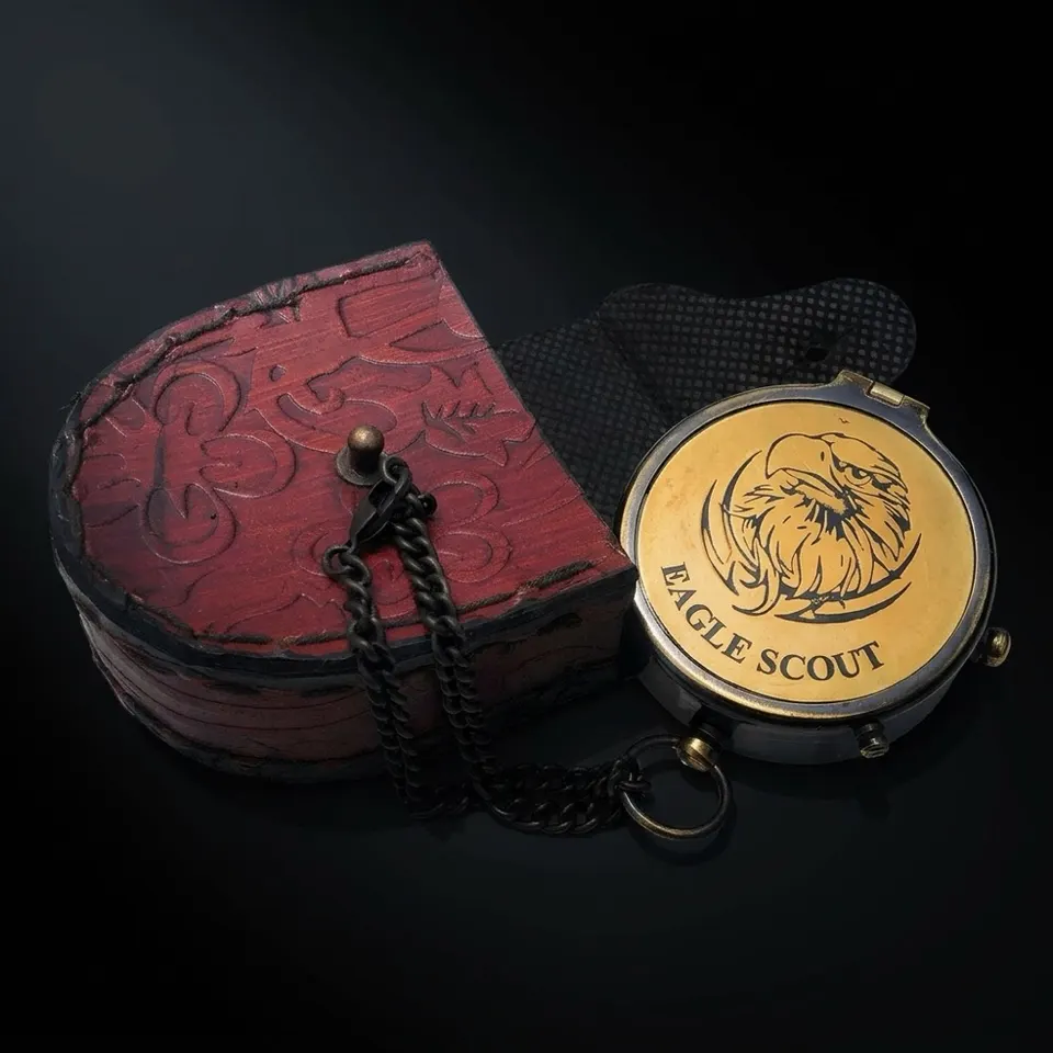 Eagle Scout Compass, Leather Case