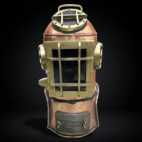 Life-Size Copper Diving Helmet Replica at 24 Inches view 1
