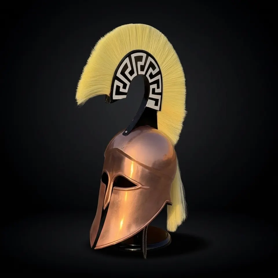 Greek Corinthian Helmet with Plume — Spartan Armor