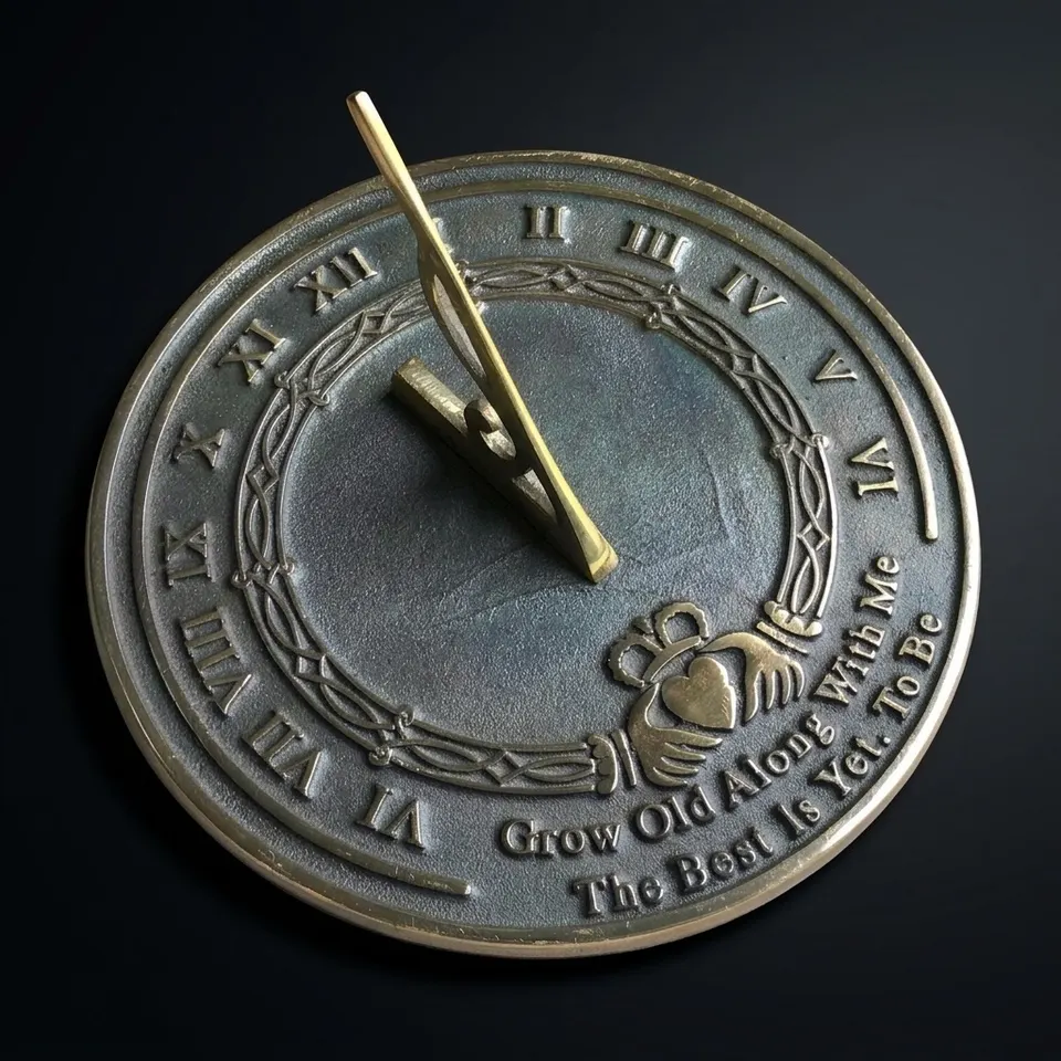 Engraved Anniversary Brass Garden Sundial