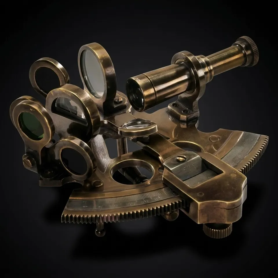Bronze Antique Brass Pocket Sextant without Case