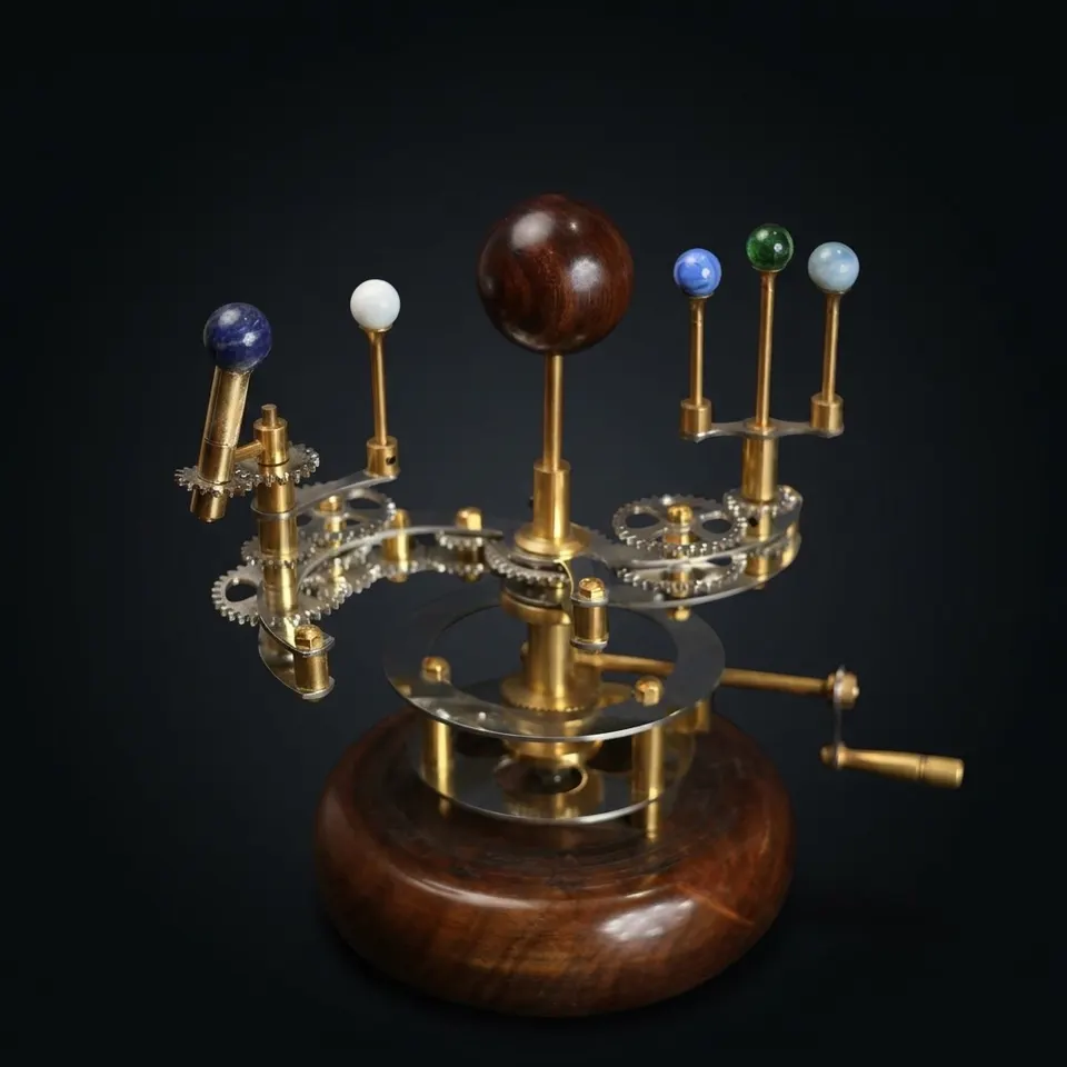 Brass Solar System Orrery, Shelf Display