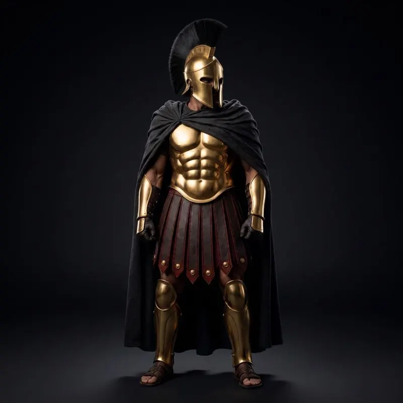 Spartan Greek Warrior Armor with Brass and Steel Full LARP Costume