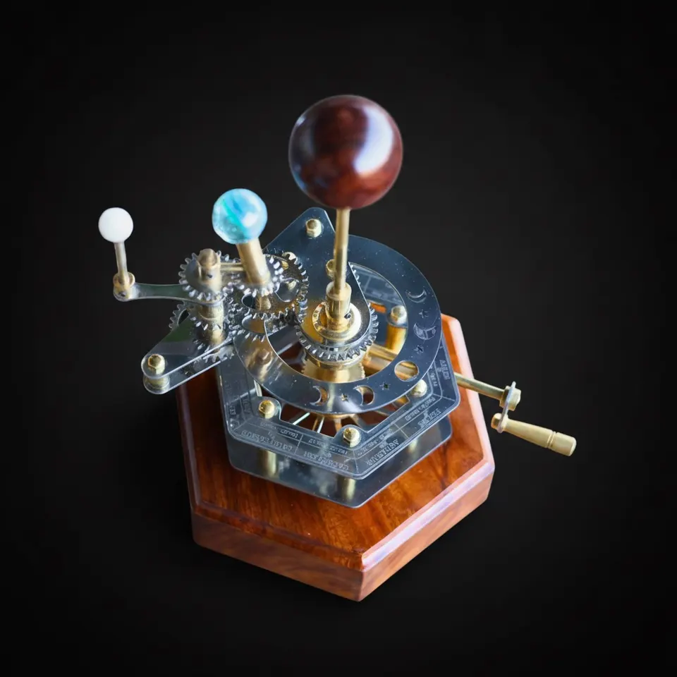 Brass Solar System Orrery, Shelf Display
