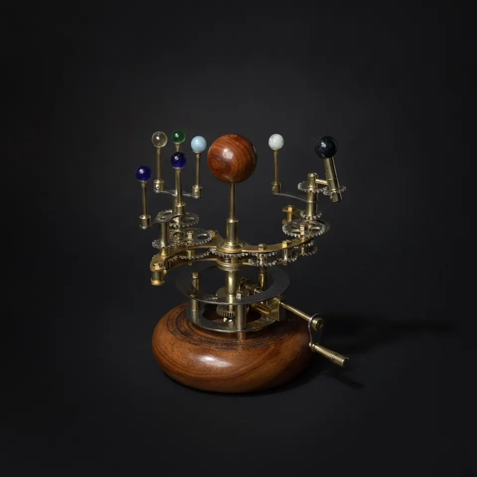 Brass Solar System Orrery, Shelf Display