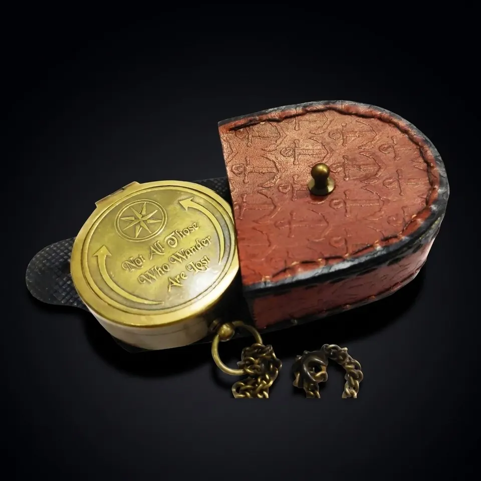 Motivational Compass, Leather Case