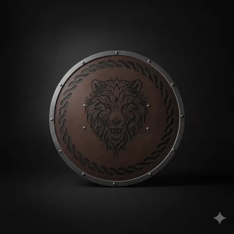 Engraved Viking Bear Shield with Celtic Knot Handmade Wooden view 1
