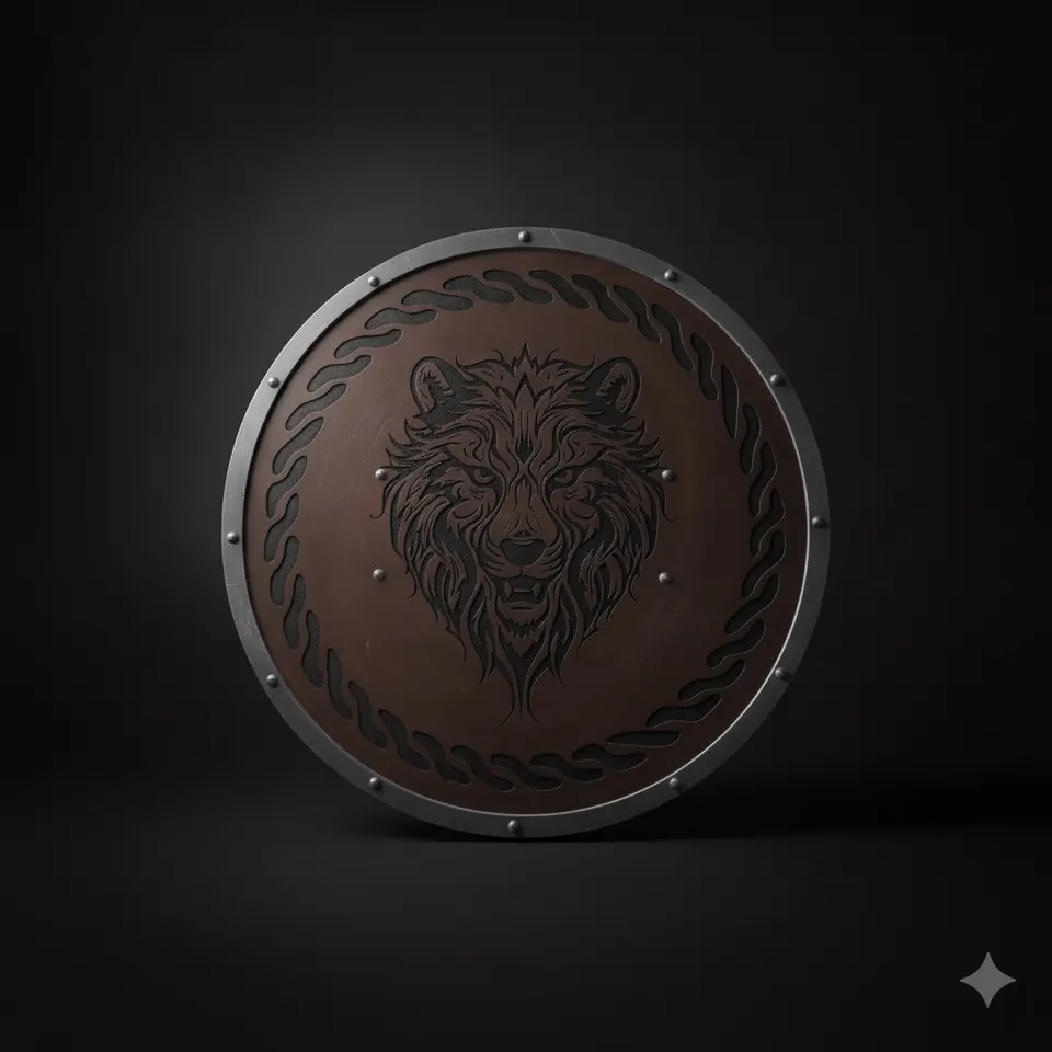 Engraved Viking Bear Shield with Celtic Knot Handmade Wooden