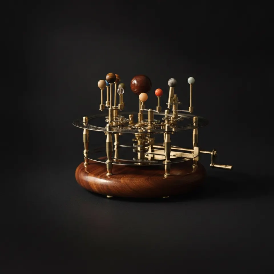 Vintage-Style Brass Solar System Orrery, Museum