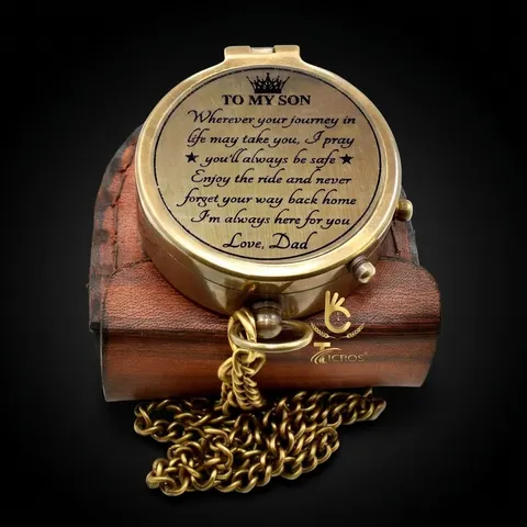 To My Son Compass, Leather Case view 1