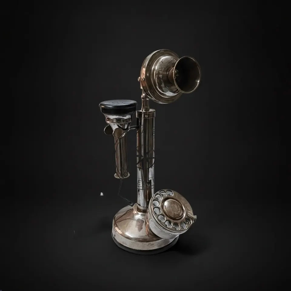 Brass Candlestick Rotary Dial Telephone — Classic