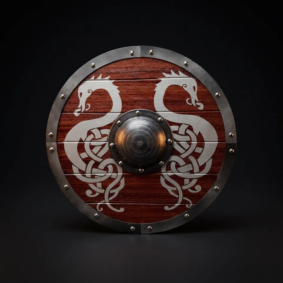 Medieval Viking Wooden Round Shield with LARP Collectors