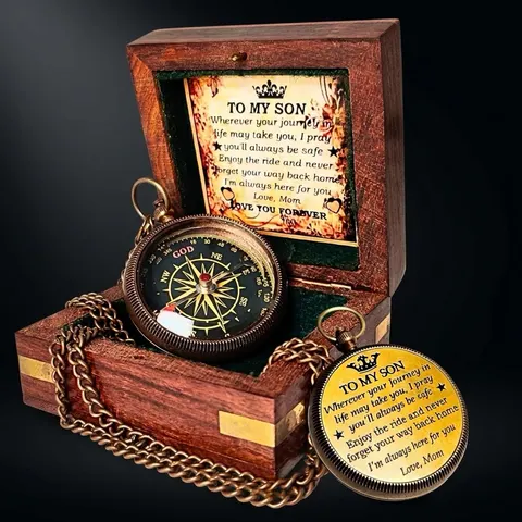 To My Son Compass, Wooden Box view 1
