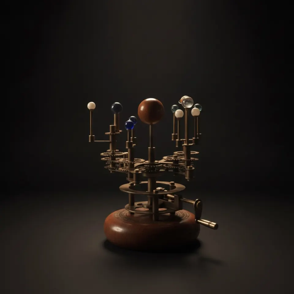 Royal-Finish Brass Solar System Orrery, Shelf